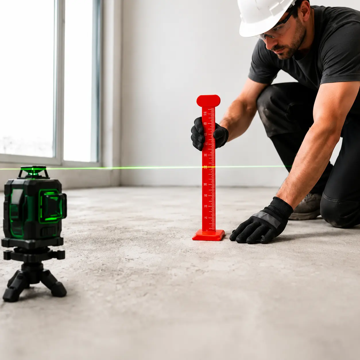 Self Leveling Height Gauge for Floor Thickness Control