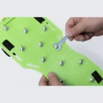 Adjustable Spike Shoes for Self Leveling Floor Construction