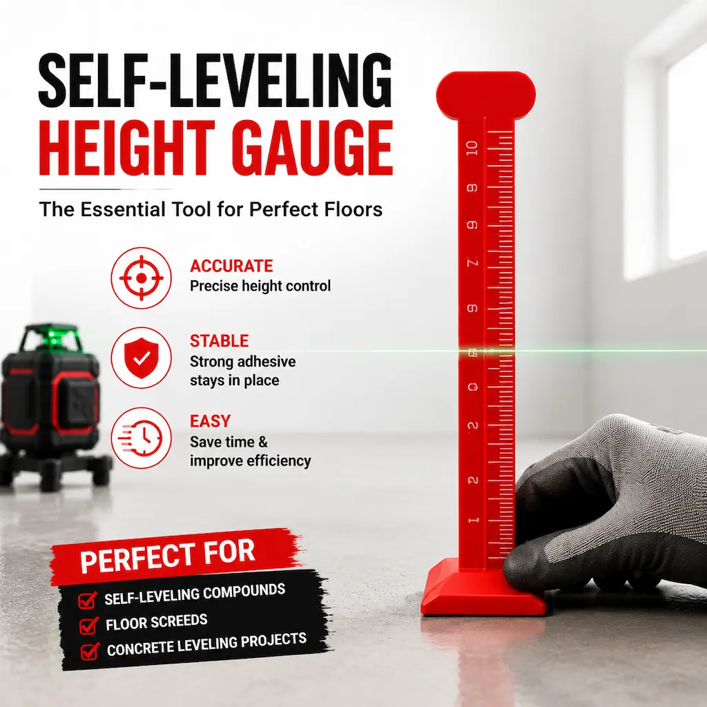 Laser Level Staff / Leveling Rod for Floor Height Measurement