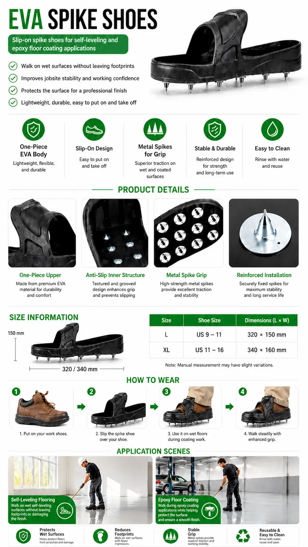 spike shoes, self leveling spike shoes, epoxy flooring shoes, construction spike shoes, heavy duty work shoes, anti slip flooring shoes, resin flooring shoes, industrial flooring tools, epoxy construction footwear, adjustable spike shoes