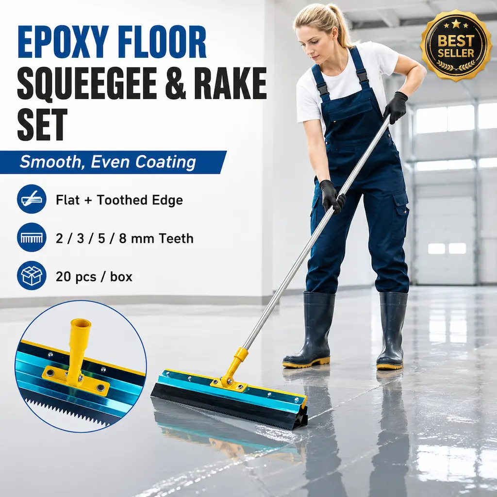 Adjustable Self Leveling Squeegee for Epoxy Flooring