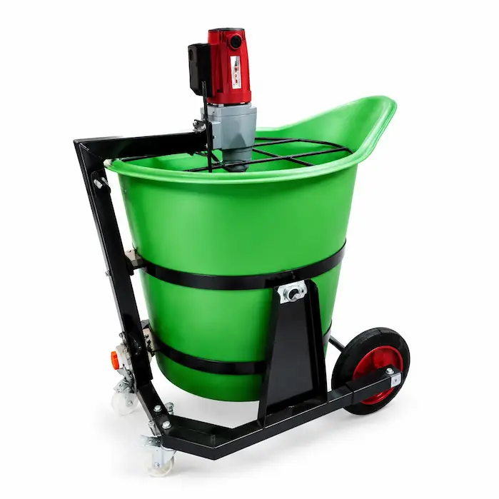 portable green cement drum mixer product shot